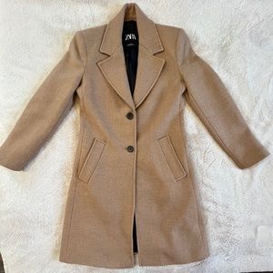 Zara FITTED WOOL BLEND COAT Size XS
